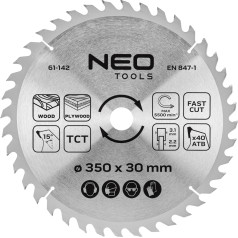 Neo Tools Zāģa asmens, platzāģis, 350 x 30 mm, 40 zobi