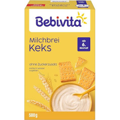 Bebivita Milk porridge biscuit (4 x 500 g), from 6 months, without added sugar, good filling