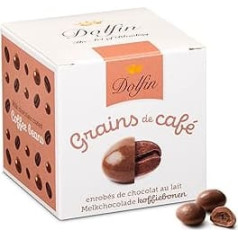 Dolfin Milk Coffee Beans - Delicious Balls with Roasted Coffee Bean and Creamy Chocolate Coating - Premium Chocolate, Gifts - Made in Belgium, 115 g