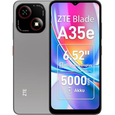 ZTE Smartphone Blade A35e (6.52 Inch HD Waterdrop Display, 4G LTE, 2GB RAM, 64GB Internal Memory (Expandable microSDXC up to 1TB), 8MP Main Camera, 5MP Front Camera, Dual SIM, Android 14) Silver