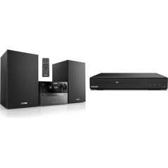 Philips M4505/12 Mini Stereo System with Bluetooth and Philips TAEP200 DVD Player/CD Player - DVD Player with HDMI, Full HD, USB Media Link and DivX Ultra - with Remote Control