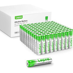 Lepro AAA Batteries, Pack of 100, Alkaline Battery AAA with 1.5 V - Durable, Powerful & Leak-Proof, Ideal for Remote Controls, Toys, Watches, Torch and Much More