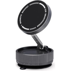 HAMKU Vacuum Magnetic Mobile Phone Holder Car, Mobile Phone Holder Car Magnet Foldable for All Mobile Phones, 360° Rotatable, for iPhone 16 15 14 13 12 & MagSafe Case - Style A