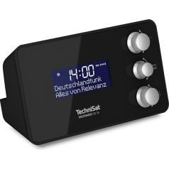 TechniSat DIGITRADIO 50 SE Radio Alarm Clock (DAB+/FM Tuner, Dimmable Display, Alarm Clock with Two Adjustable Alarm Times, Snooze, Sleep Timer, 1.5 Watt, Headphone Jack, USB Charging), Black