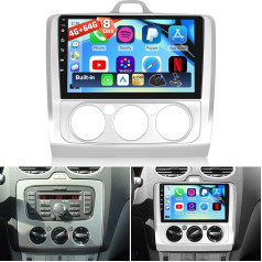 NHOPEEW 4+64G Car Radio for Ford Focus 2004-2010 - 9 Inch Android Car Radio with Wireless Carplay and Android Car - Mirror Link 32EQ DSP Split Screen + Reversing Camera & Microphone
