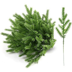 GWHOLE Pack of 60 Artificial Pine Branches, Pine Needle, Pine Branches for Christmas, Wreath, Christmas Tree, Home Garden Decoration, Advent Wreath Decoration