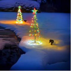 Kegelförmige Weihnachtsbaumdekoration, solarbetriebene RGBY-Beleuchtung, 2 m Höhe, wetterfestes Material. Entworfen für: Verschönerung von Weihnachtsräumen