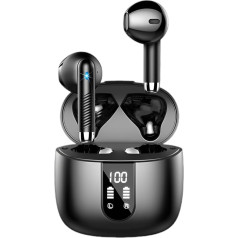 PWTEK Wireless Bluetooth 5.4 Headphones, Wireless Earbuds with 4 ENC Microphones, Noise Cancellation, Deep Bass, 56H Clear Calls, Bluetooth Headphones, Mini Earbuds, Bluetooth Earbuds