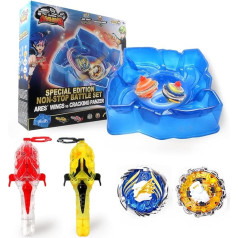 Infinity Nado Non-Stop Battle AreneSet, Packung mit 2 Tops von ARE'S Wings und Cracking Panzer, Kreisel für Kinder Metall Spielzeug Jungen, Battle Tops Kreisel Launcher, Spinning Tops jungen ab 5 jahr