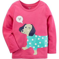 Carter's Girls' Sparkly Viennese Dog T-Shirt, Pink, 9 m, rose