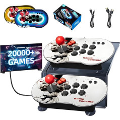 MT6 Retro Game Console with 2 Revolver Joystick Gamepad, 20,000+ Classic Games, 4 Player Combat Portable Game Console, 4K HD HD Output Retro Console with PC/TV/Projector Connection, Plug and Play (64G