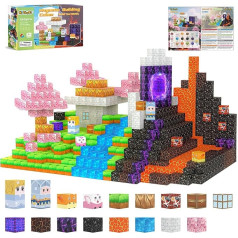 HISHOPTOY Montessori STEM Magnetic Building Blocks 150 Pieces Magnetic Blocks Toy Magnetic Toy Children's Birthday Gift from 3 4 5 6 7 8 9 Years Montessori STEM Creative Children's Toy Building World