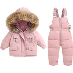 Baby Clothes Toddler Winter Solid Color Snowsuit Snow Pants Zipper Hooded Jacket Coat Birthday Gifts