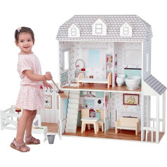 Teamson Kids TD-12901A 12 Inch/30.48 cm Doll's House White Grey