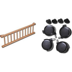 babybay Locking Grille / Bassinet Suitable for Maxi and Boxspring (Oiled Core Beech) and Roller Set Parquet / Wheels Suitable for Models