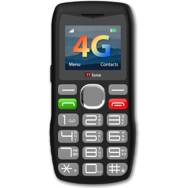 TTfone TT890 4G Senior Phone - Easy to Use Big Button Mobile Phone with Emergency Aid Button, USB-C Charging, Bluetooth, Camera - Voda SIM