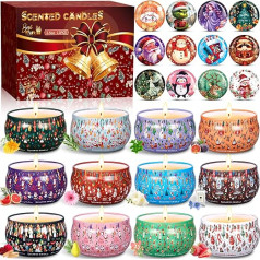 Pack of 12 Scented Candles Gift Set for Women, Scented Candles Set, 100% Natural Soy Wax Aromatherapy Candles Gift Set, 240 Hours Burning Time, Scented Candle Set for Christmas, Mother's Day,