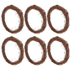 IMIKEYA 6 Stück Rattan Kranz 30cm Weihnachtskranz Natürliche Grapevine Kranz Weinreben Kränze für DIY Weihnachten Dekoration Türkranz Hochzeiten Party
