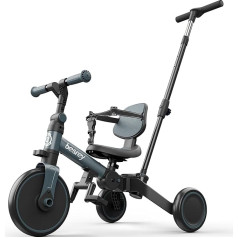 besrey Toddler Bike with Parent-Controlled Push Handle for 1-3 Years Old Girls and Boys, Foldable Kids Push Tricycle, Toddler Tricycle with Removable Pedals, Height Adjustable Seat