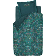 Pip Studio Forest Findings Bed Linen Green Flowers Birds Animals Fruits Forest Percale Size: 155 cm x 220 cm