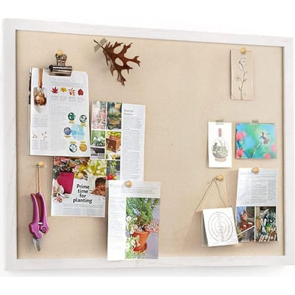 Wall Art 60x45cm Cork Notice Board with 20 Pins Cork Board with Wooden Frame for Office, Classroom or Home