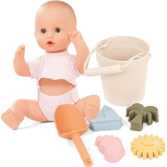Götz 2453557 Sleepy Aquini Beach Girl Gift Box - 33 cm Bath Doll with Blue Sleeping Eyes, Hair Free in 9-Piece Set - Baby Doll from 18 Months