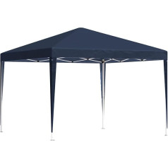 3 x 3 m Automatic Folding Accordion Steel Gazebo Garden Gazebo (No Side Tarpaulins, Blue)