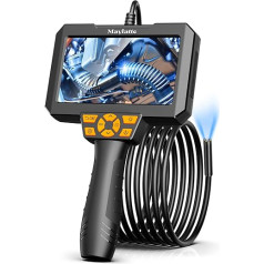 Endoscope Camera 1080P Endoscope with 5 Inch HD Screen, Endoscope Camera with Light, 3M Semi-Rigid Cable, 3000mAh Lithium Battery, 32GB Card