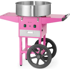 Candyfloss mašīna ar ratiņiem bez vāka 1130 W - rozā krāsā