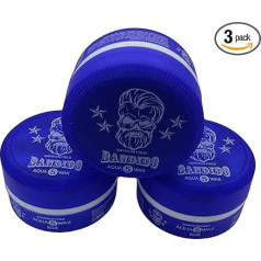 Bandido Aqua Hair Wax No. 1-8 Matt Fibre Hair Wax Hair Styling Wax Men's Hair Gel 150 ml Gel Wax (3 x 150 ml, No. 5)