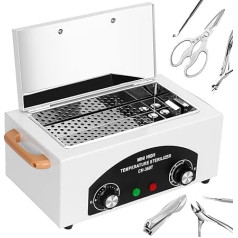 Xverycan 300 W Hot Air Steriliser Disinfectant, 220°C Dry Heat High Temperature Steriliser, Small Sterilisers for Nail Tools, Cosmetic Tools, Hairdressing Tools, Beauty Salon