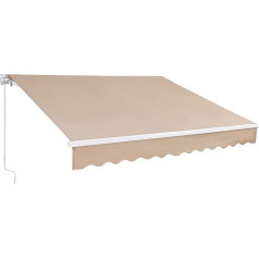 VEVOR Manual Articulated Arm Awning 240 x 300 cm Retractable Awning 280 g Polyester Waterproof Patio Awning Steel Aluminium UV 80+ Clamp Awning Sun Awning PU Coating Beige