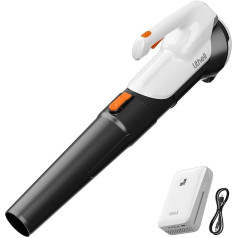 Litheli Leaf Blower Battery, 137 km/h, 604 m³/h, Battery Leaf Blower 20 V 2.0 AH, for Garden, Lawn and Snow, Two Speeds