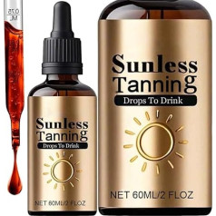 Sunless Tanning Drops for Drinking, Drinkable Tanning Drops, No Sun, Naturally Promotes Melanin for Face and Body (2 Pieces)