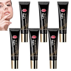 Plumping Serum Oil, Lip Oil Plumper, Natural Lips Plumping Serum, Reduces Lip Wrinkles, Moisturising and Non-Greasy, High Gloss, Nourishing and Repairing for Dry Lips (6 Pieces)