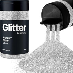 Glitter Shaker Silver Face Nail Art Cup Christmas Party Accessories Fine Resin Cosmetic 130g