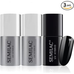 semilac Base + Top + Black Diamond 031 UV LED Gel Hybrid Nail Polish semilac