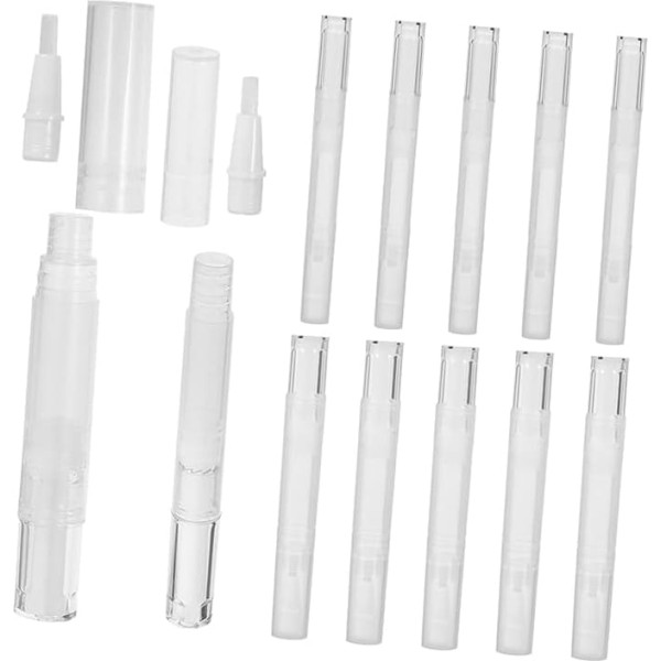 BESTYASH Pack of 12 Empty Nail Polish Bottle Oil Pen Cuticle Oil Bottle Mini Cuticle Oil Bottles Nail Pen Empty Lip Gloss Tubes Nail Polish Pens Cuticle Pen Nail Container PP