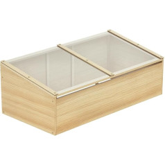 Outsunny Wooden Hotbed Greenhouse, Garden & Plant Box System, Natural Colour, Fir Wood with Polycarbonate Panel for Garden or Balcony, 100 x 50 x 35 cm