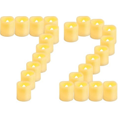 CANDLE IDEA 72 Pieces Battery Operated Flickering LED Tea Lights, Flameless Votive Candles, Electric Artificial Candles for Wedding, Festival, Celebration, Party, Halloween and Christmas Decoration
