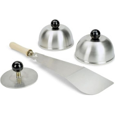 Burger Set for Perfect Burger of Fire Plate and Plancha - 1 Smasher | 1 Grill Machete | 2 Burger Bells