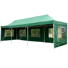 Professional Folding Gazebo 3 x 6 3 x 3 3 x 9 m Party Tent Market Tent Garden Tent Event Tent (3 x 9 m, Green)