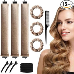 Hair Rollers Without Heat, 6 Extra Thick Curlers for Sleeping Without Heat, Curling Iron with Hooks, Suede Curling Iron, Suitable for All Hair Types