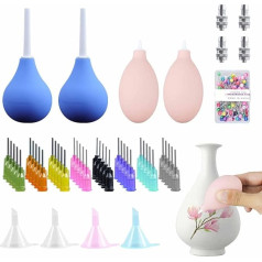 Qivine Pack of 152 Ceramic Precision Applicators, 85 ml 4 Ceramic Glaze Extrusion Bottle with Adapter, Needle and Funnel, Clay Tools for Pottery, Clay, Art