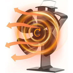 HAWCAFU Fireplace Fan Stove Fan Powerless Heat Powered Stove Fan for Wood Stove / Pellet Stove / Fireplace Fan