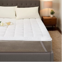 YOUMAKO Comfortable Breathable Mattress Topper - Cover Durable Mattress Protector, Soft Washing Mattress - Cover up to 30 cm Height (White, 90 x 200 cm)
