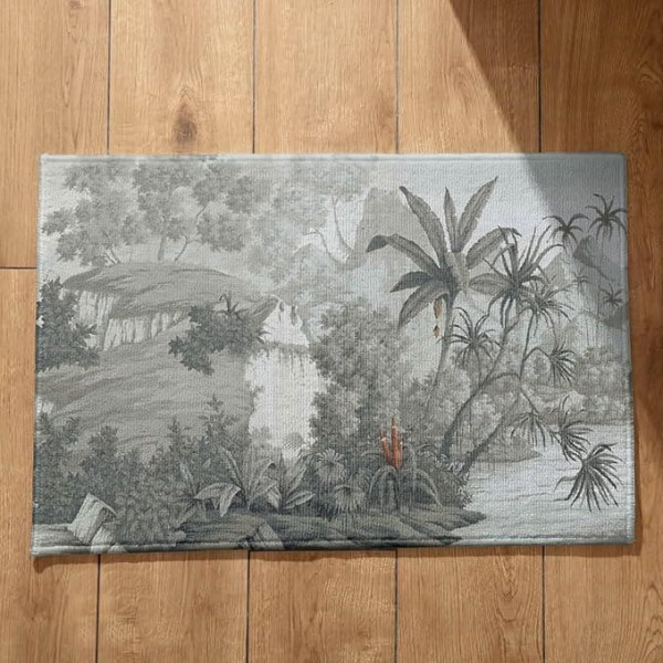 EHOMERY Fußmatte Personalisiert Dünne Fussmatte Haustür Innen Chinesische Feng Shui-Malerei Fußmatte Eingang Sauberlaufmatte Klein 50x80cm