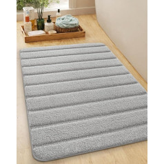 Color&geometry Bath Mat, Grey, Non-Slip, Washable, 61 x 92 cm, Absorbent Bath Mats for Bathroom Floor, Laundry Room, Small Bathroom Rug for Outdoor Shower/Bathtub, in Front of the Sink