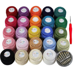 golo Crochet Yarn 30 Yarn 24 Colours 10 g for Embroidery Thread Crochet for Hand Knitted Crochet Yarn Thread Crochet