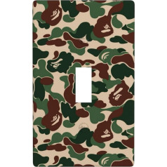 Wandplatte für Lichtschalter mit Kippschalter, Camouflage, Grün